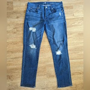 seven 7 for all mankind Josefina Distressed skinny boyfriend jeans